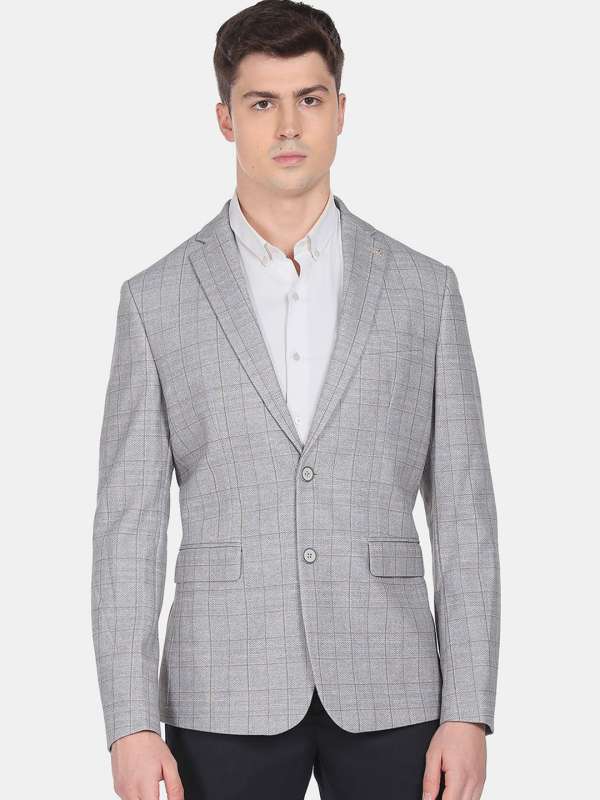 Grey check blazer store