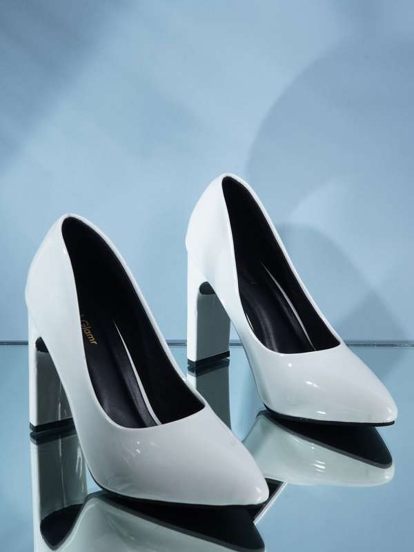 White discount pumps heels