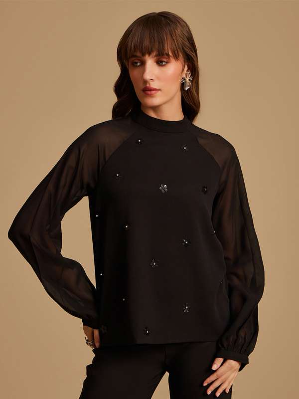 Black Party Wear Tops Buy Black Party Wear Tops online in India