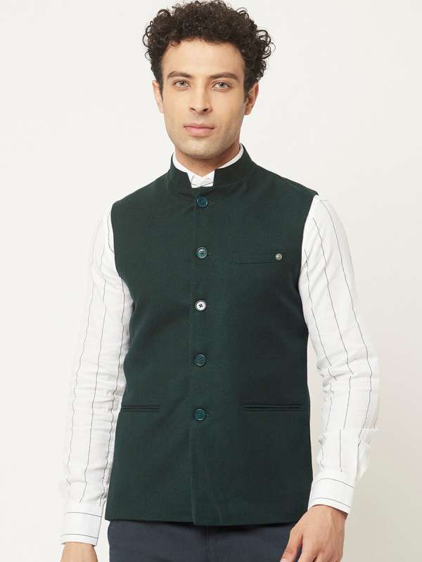 Olive green nehru jacket clearance