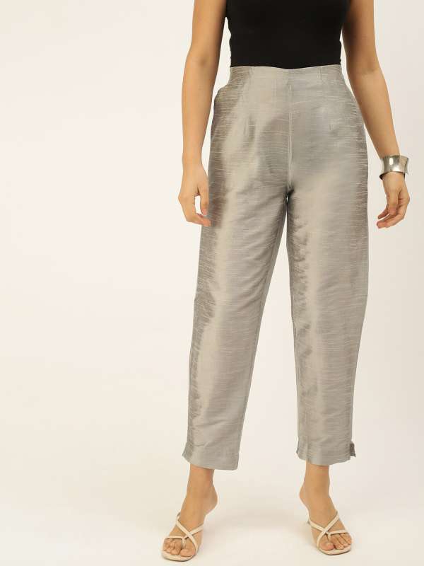 Buy Silver Trousers  Pants for Women by W Online  Ajiocom