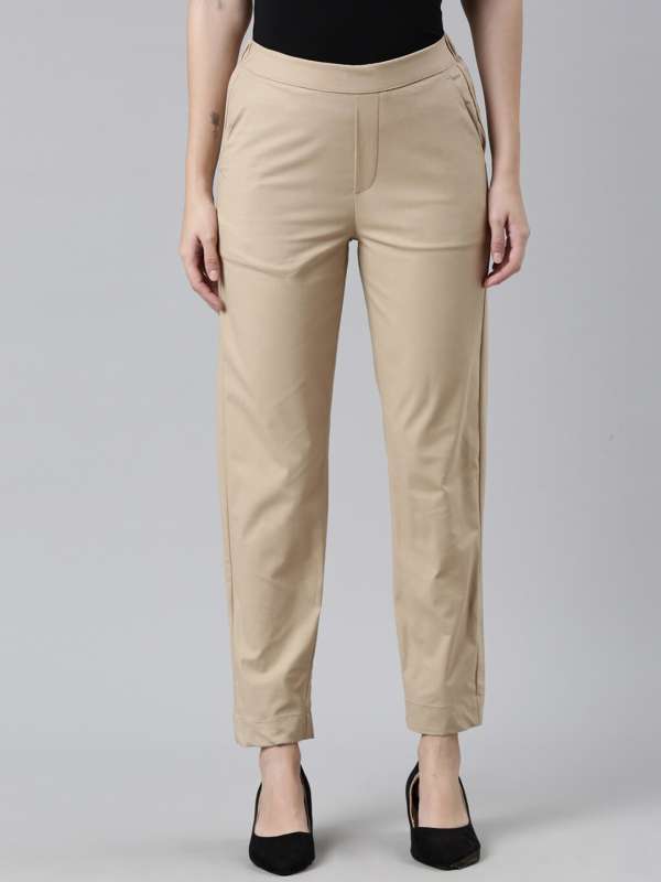 Buy GO COLORS Store Women Coral Cotton Pants Online at Best Prices