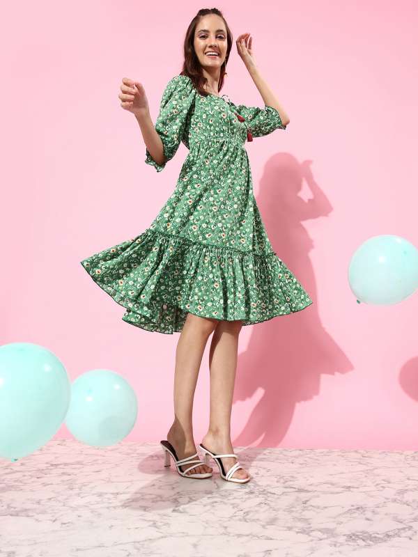 Misses midi top length dresses