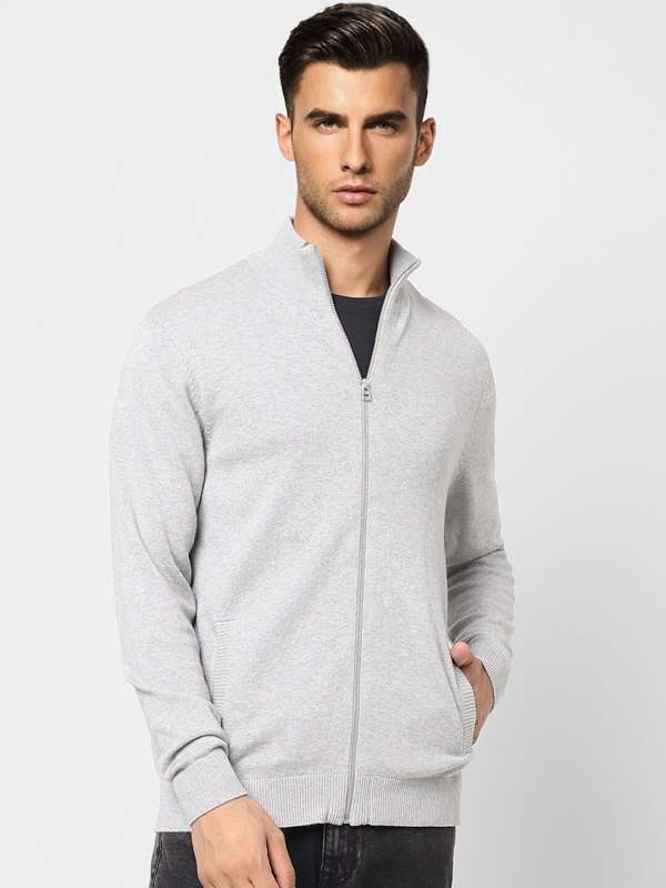 Mens cotton 2024 zip up cardigans