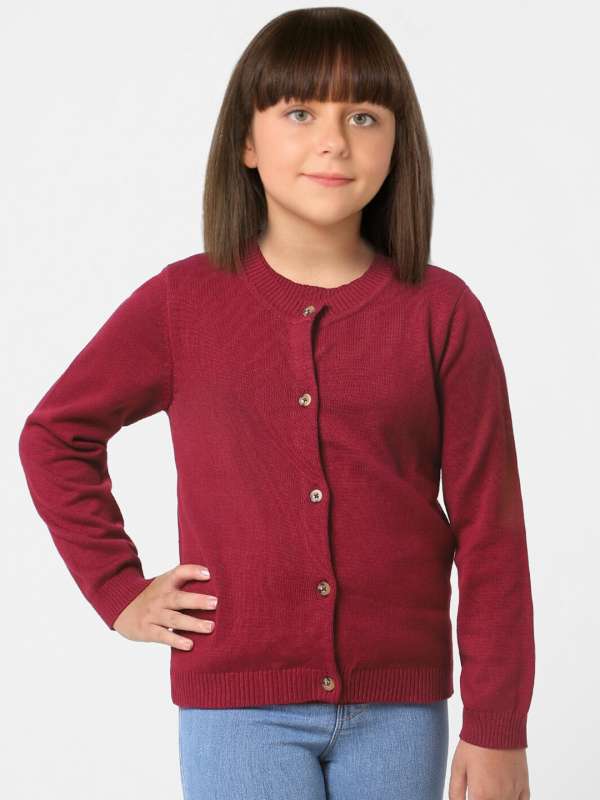 Maroon Grey Kids Winter Wear Sweaters Cardigans Buy Maroon Grey