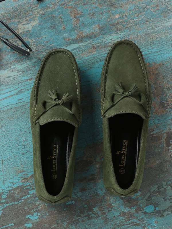 Dark green loafers best sale mens