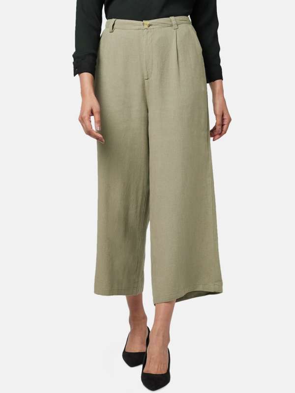 Buy Olive Green Trousers  Pants for Women by Annabelle by Pantaloons  Online  Ajiocom