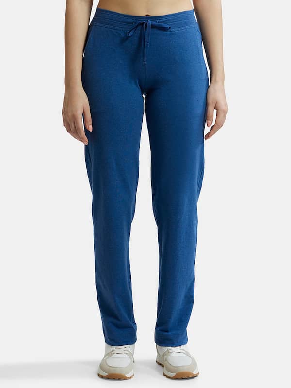 JOCKEY Solid Women Blue Track Pants - Buy JOCKEY Solid Women Blue