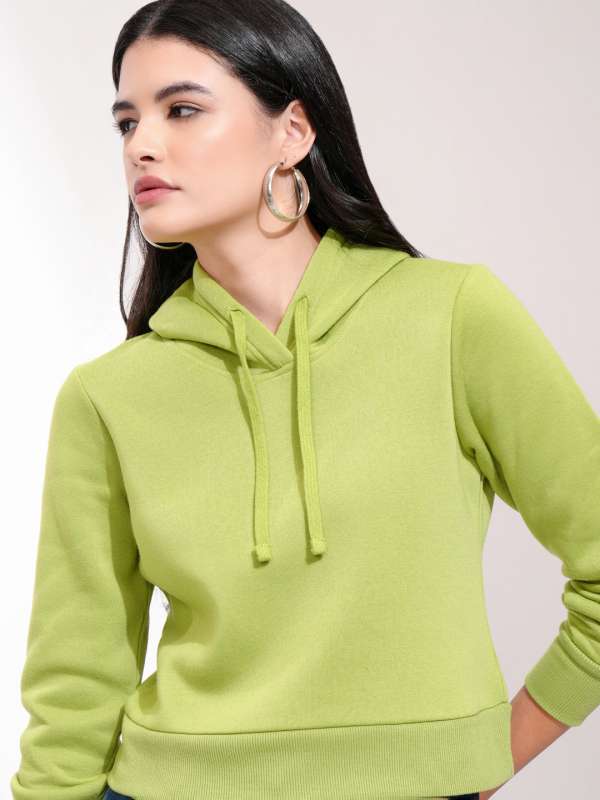 Buy Tokyo Talkies Women Lime Green Hooded Sweatshirt Sweatshirts for Women 20838856 Myntra