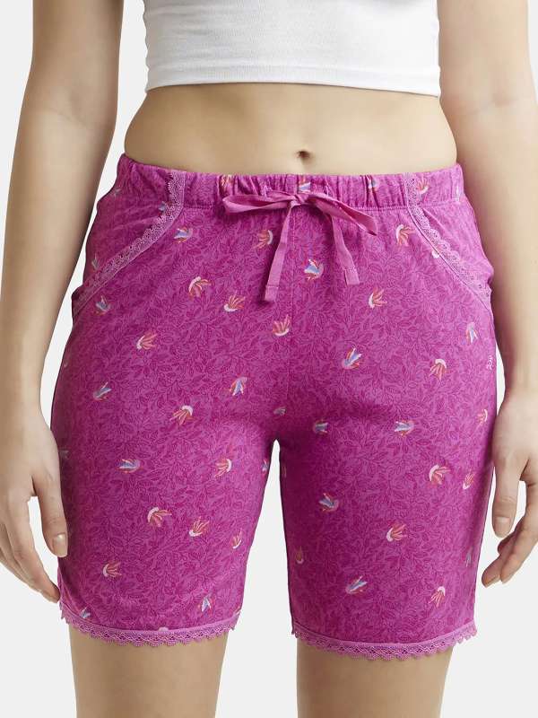 Jockey Printed Women Purple Shorts Buy Jockey Printed Women Purple Shorts online in India