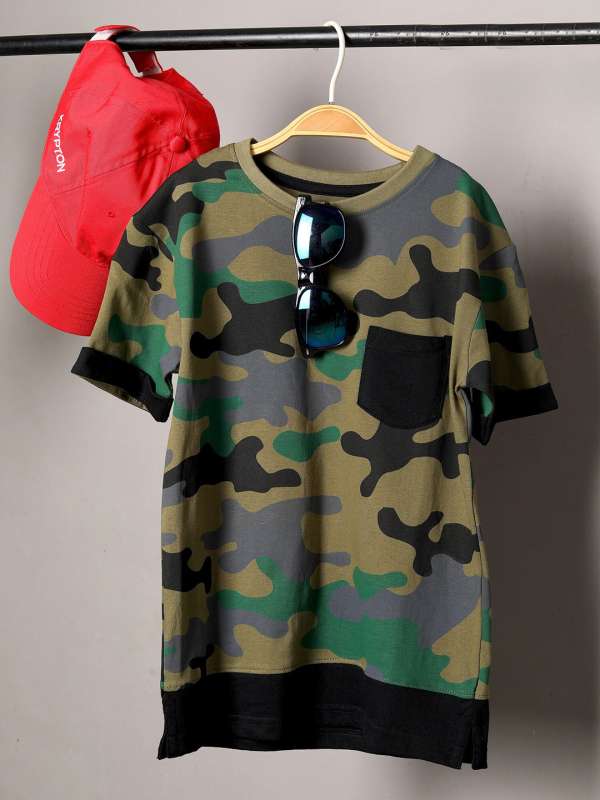 Camouflage t shirt myntra sales
