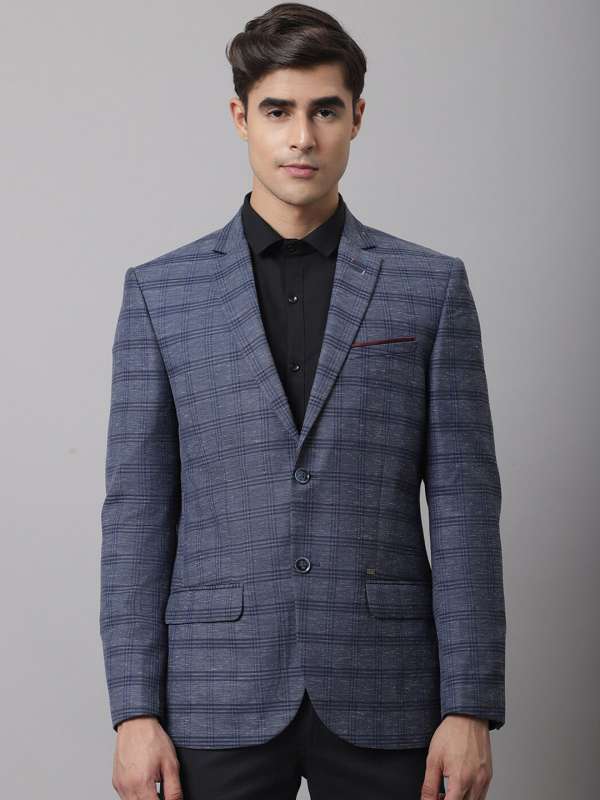 Navy blue store check coat pant