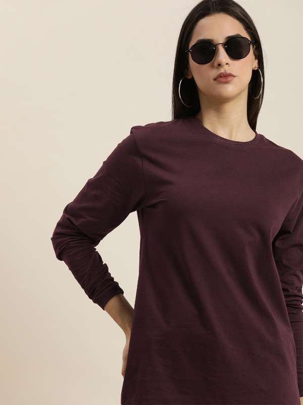 Full sleeve t hotsell shirts for womens myntra