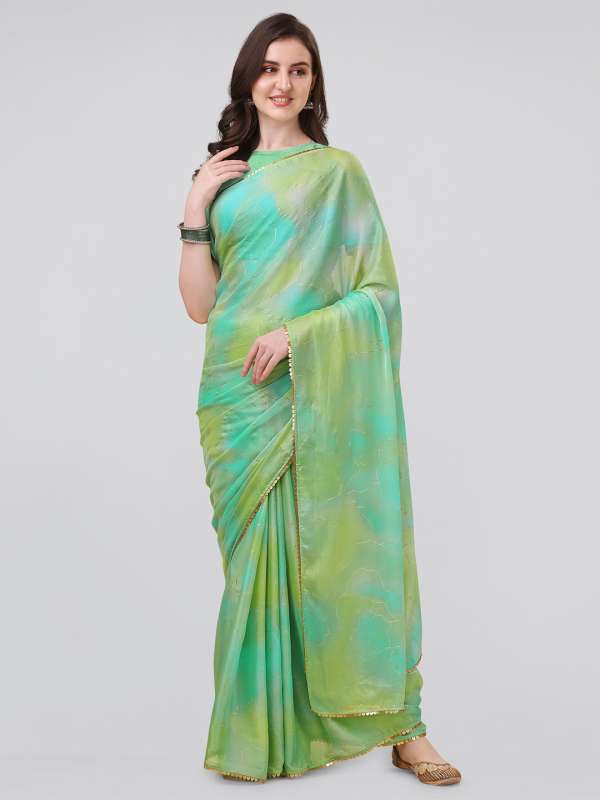 Myntra top green saree
