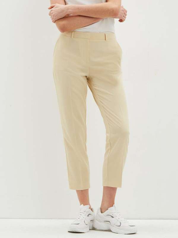 Buy Women Black Regular Fit Solid Parallel Trousers online  Looksgudin