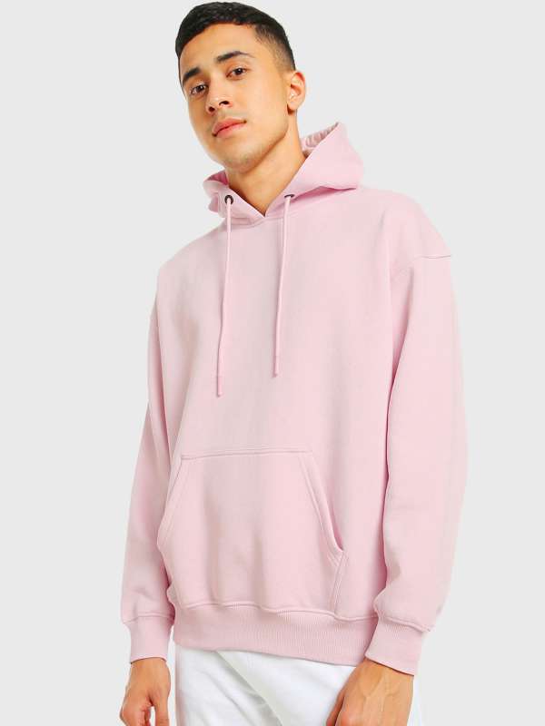 Pink colour hoodie for men best sale