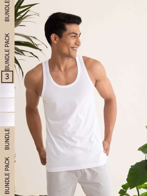 White t shirt vest clearance