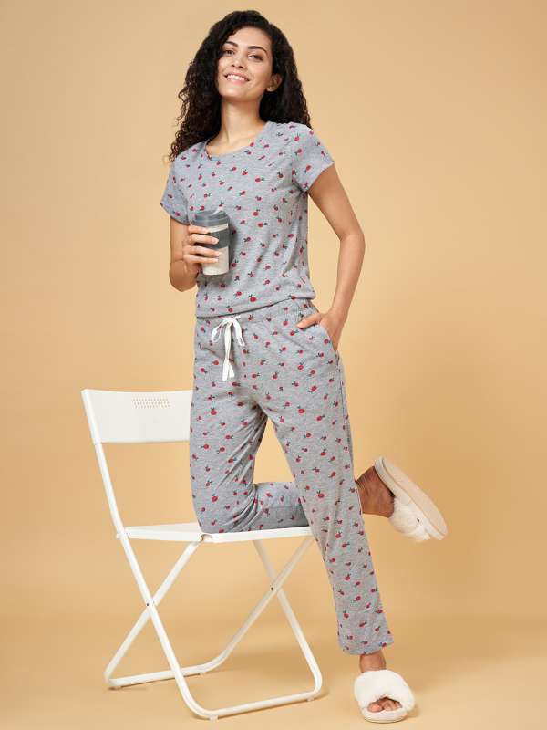 YU by Pantaloons Women Printed Grey Top & Pyjama Set Price in India - Buy  YU by Pantaloons Women Printed Grey Top & Pyjama Set at  Top &  Pyjama Set