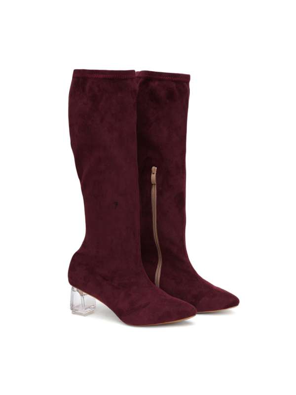 Maroon color boots hot sale