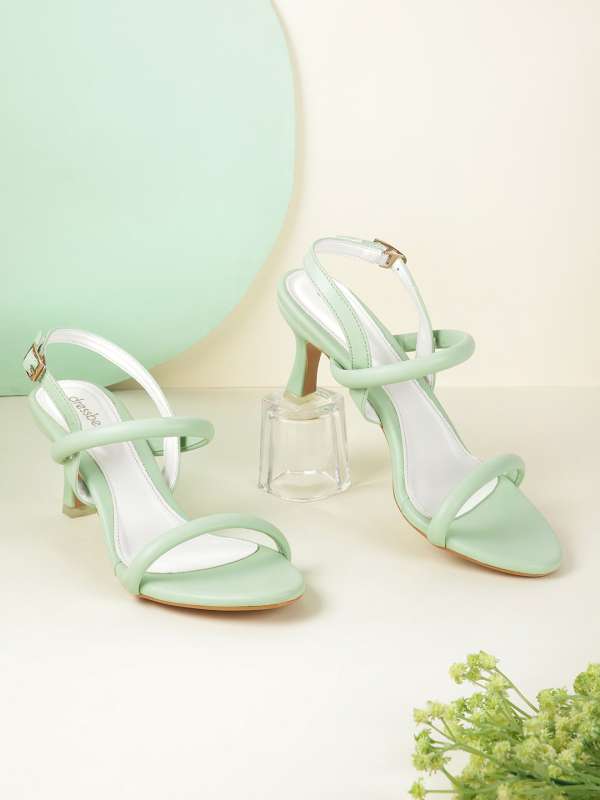 Green strappy store shoes