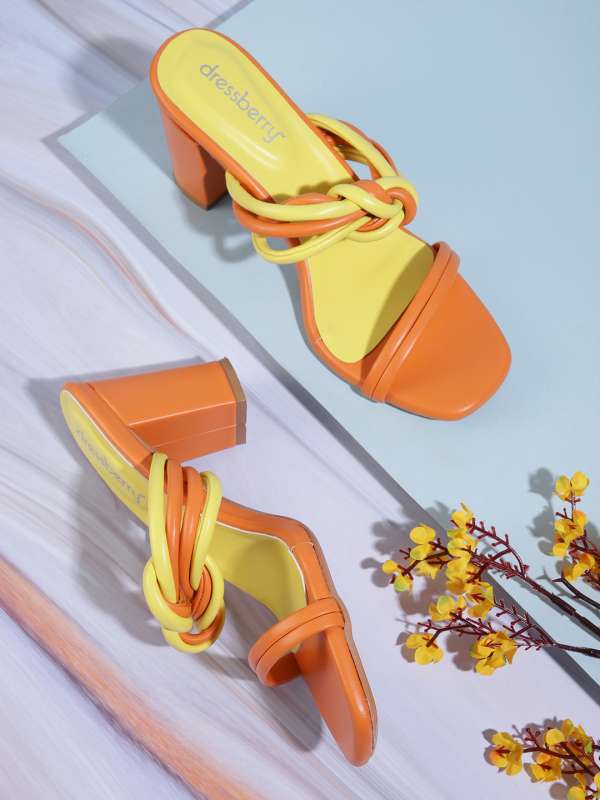 Orange colour heels shop