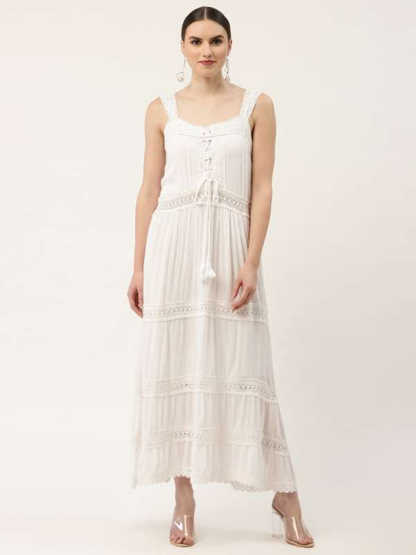White Maxi Dresses Get Beautiful White Maxi Dress at Best Price from Myntra