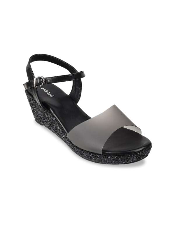 Mochi Black Wedge Sandal Buy Mochi Black Wedge Sandal online in