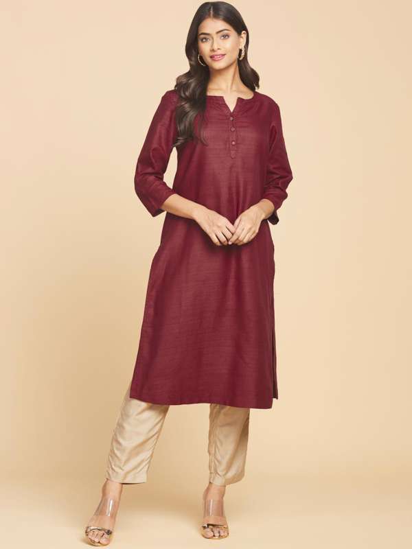 Fabindia Women Maroon Kurtas Buy Fabindia Women Maroon Kurtas