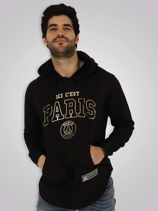 Black hoodie mens new arrivals myntra