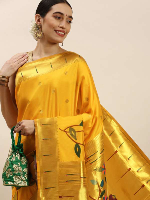 Bhartiya Paithani Yellow Saree 779263 Ht Ml Buy Bhartiya