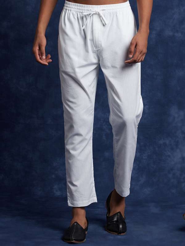Fabindia Relaxed Men White Trousers  Buy Fabindia Relaxed Men White  Trousers Online at Best Prices in India  Flipkartcom