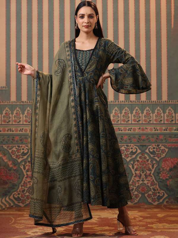 Rain Rainbow Black Printed Kurta Churidar Dupatta 2024 www.lightgames.pro