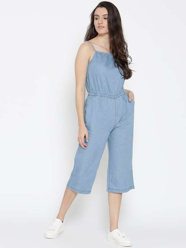 Denim jumpsuit myntra clearance