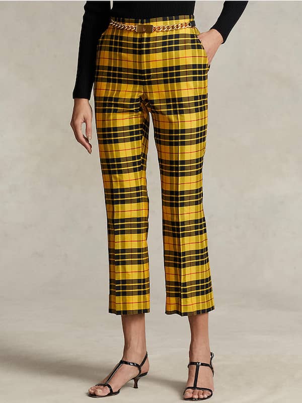 Womens Trousers  Etro CHECK TAILORED TROUSERS Brown  Steenrasko