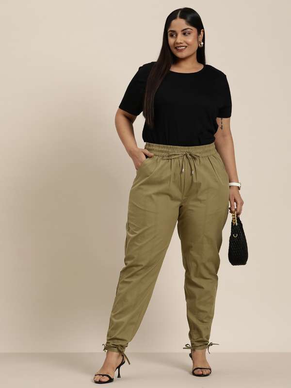 Buy Lastinch Womens Plus Size Olive Green Wrap Trouser XXXXLargeSize  4445inches at Amazonin