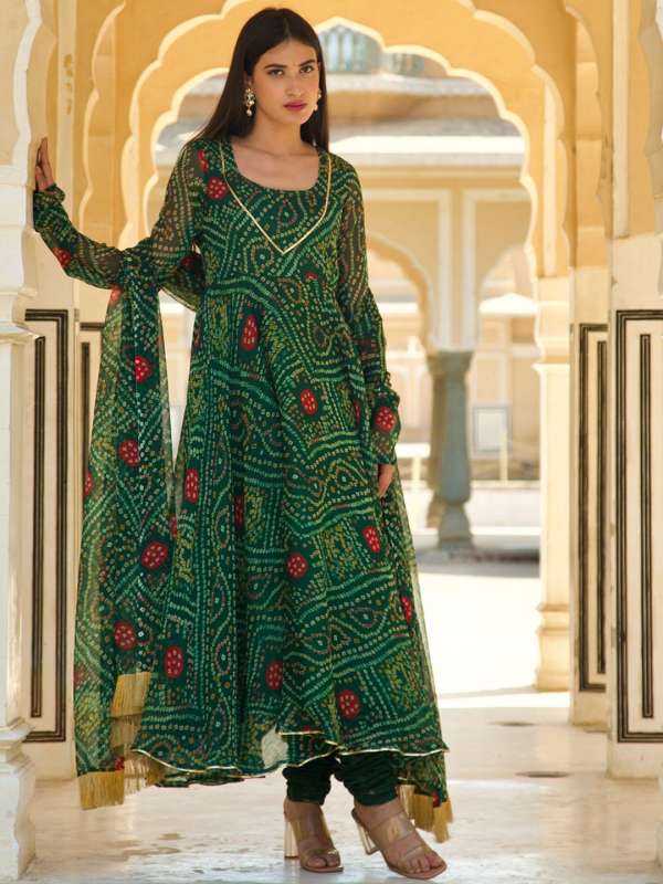 Bandhani sales print churidar