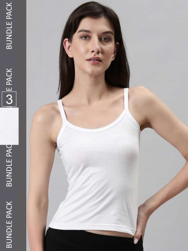 Buy Aimly Women's Cotton Camisole Slip Beige Black XL Pack of 2