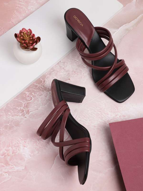 Burgundy hotsell strappy sandals