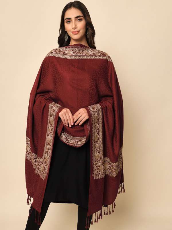 Tricam Shawls Maroon Embroidered Shawl 1737094 Ht Ml Buy Tricam Shawls Maroon Embroidered Shawl 1737094 Ht Ml online in India