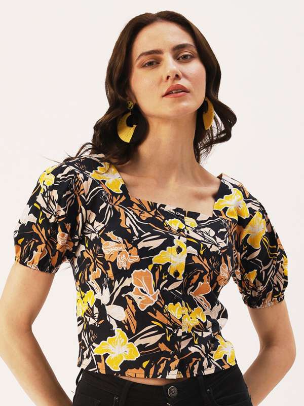 Black and yellow top on sale