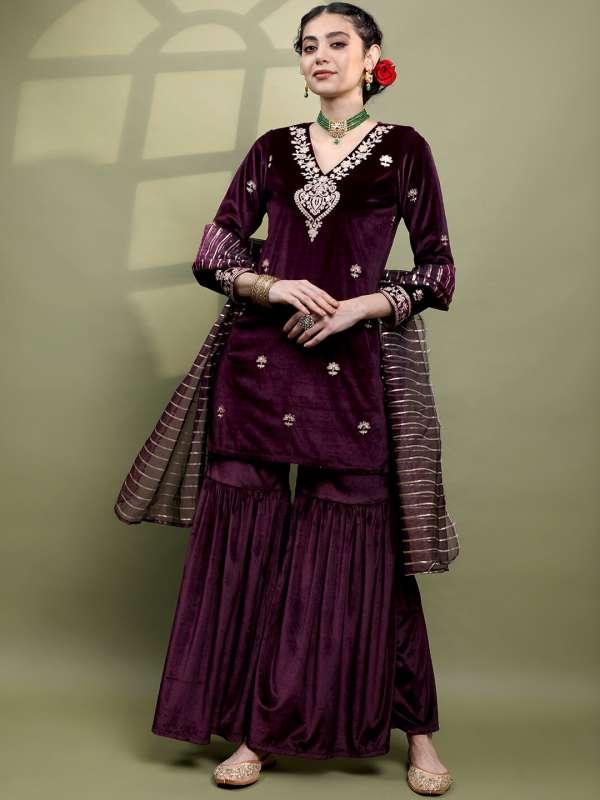 Buy Velvet Sharara Online in India Myntra