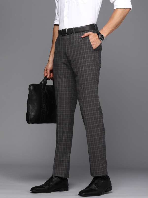 Buy SOJANYA Blue Cotton Regular Slim Fit Checks Flat Front Trousers for Mens  Online  Tata CLiQ