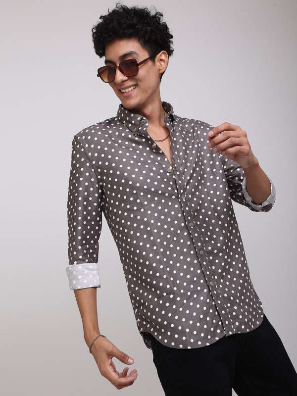 Grey polka new arrivals dot top