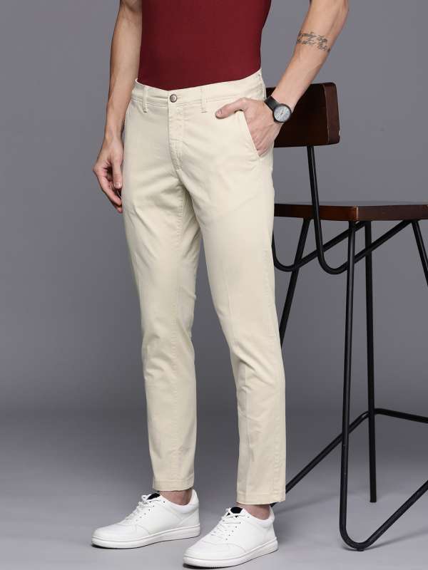 Buy Louis Philippe Jeans Louis Philippe Jeans Men Comfy Tapered Fit  Mid-Rise Plain Woven Flat-Front Chinos at Redfynd