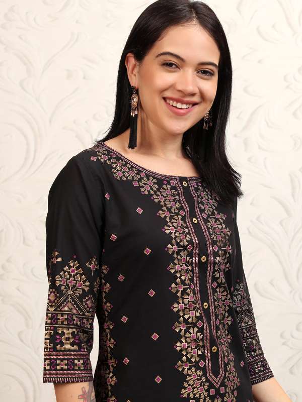 Fabindia Kurtis Black Digital Print Kurtas 1167 S Blu Buy Fabindia Kurtis Black Digital Print Kurtas 1167 S Blu online in India