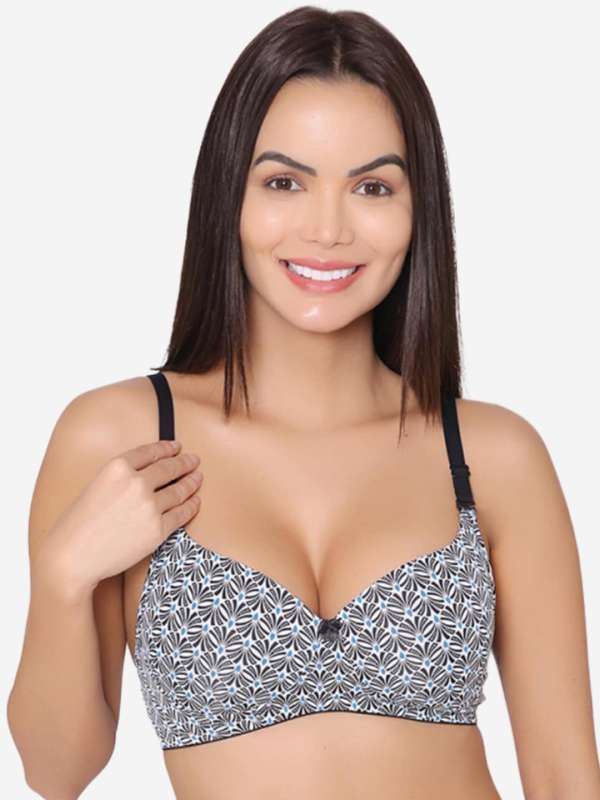 Buy GROVERSONS Paris Beauty Blue & White Floral Printed Non Padded Bra -  Bra for Women 18556088