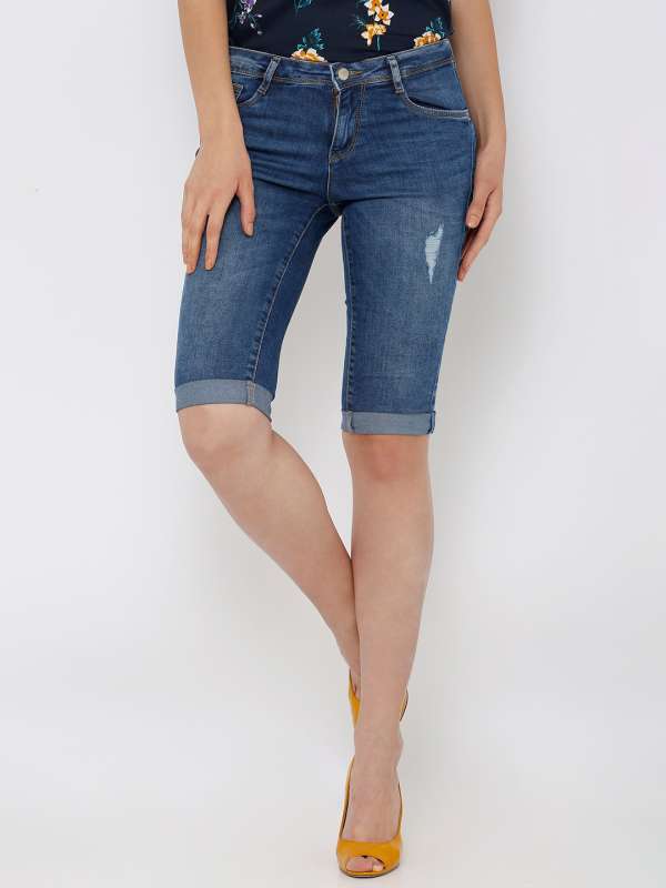 White Jeans Women Capris - Buy White Jeans Women Capris online in India
