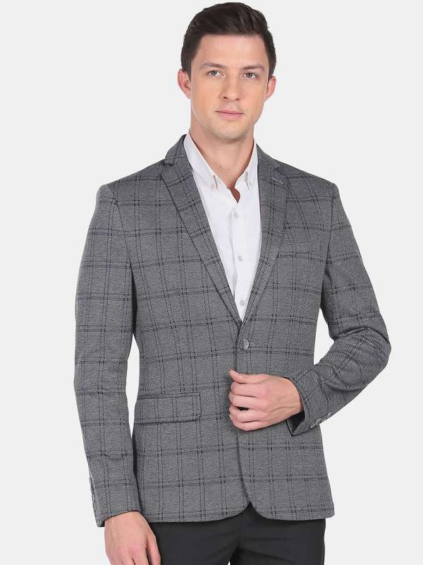 Grey checkered blazer new arrivals men