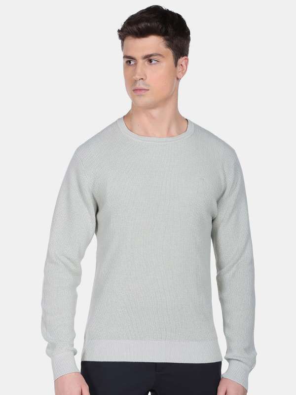Textured Knit Crewneck Sweater  Men's Hoodies & Sweatshirts