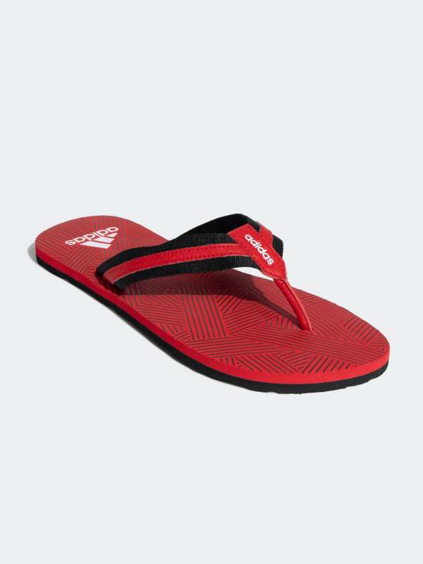 Red and white adidas flip flops outlet